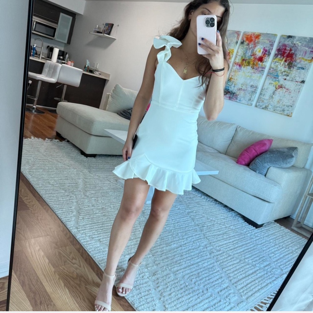 Elegant White Ruffle Dress